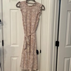 Pink and blue paisley pattern dress